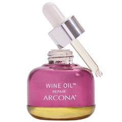 ARCONA Wine Oil Serum, bouteille élégante prête à hydrater et éclairer la peau.