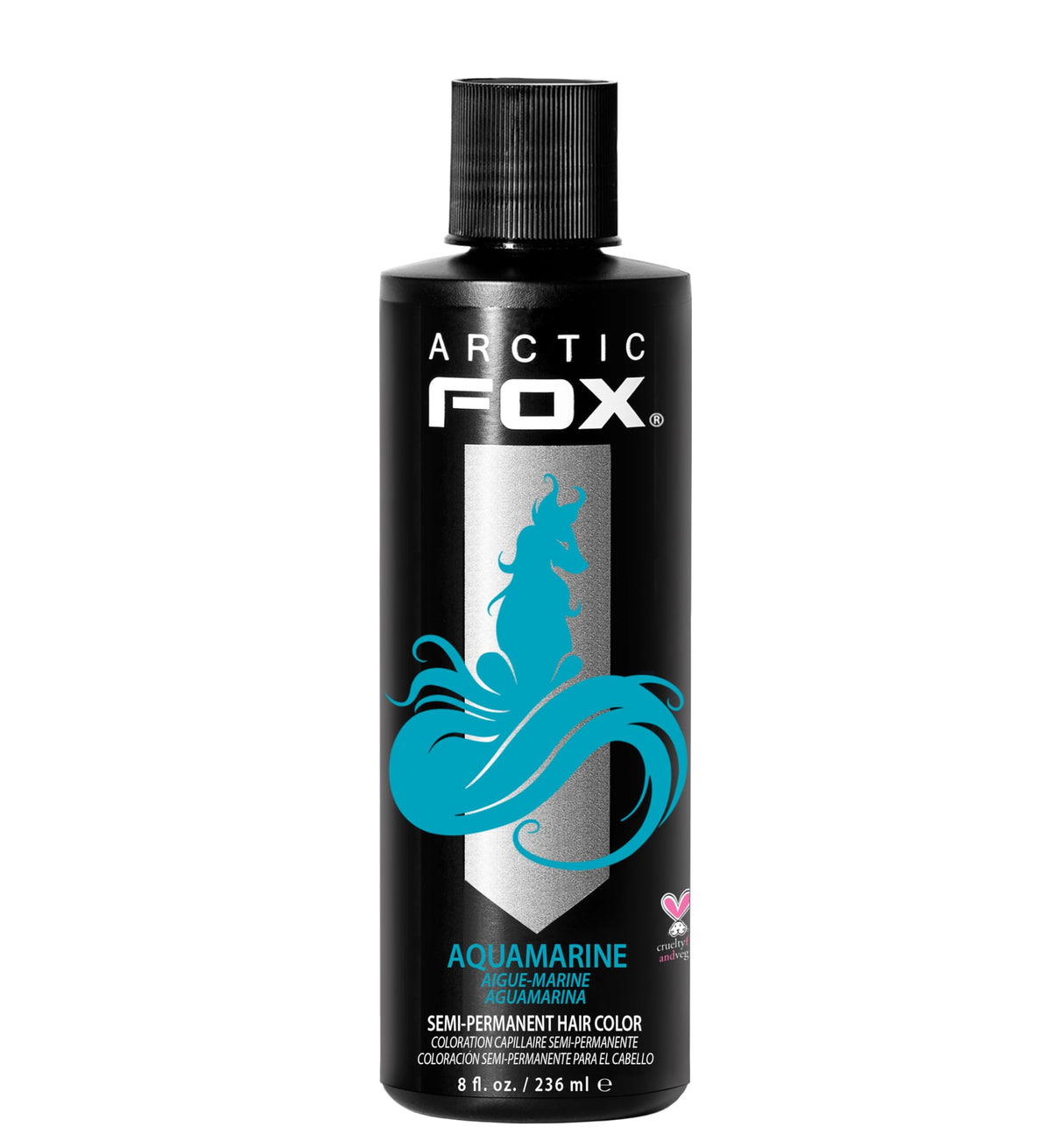 ARCTIC FOX AQUAMARINE – bouteille 8 oz prête pour une couleur vive et durable.
