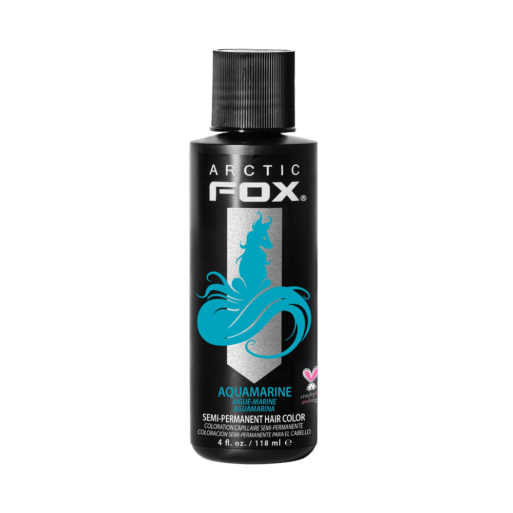 ARCTIC FOX colorant bleu aquamarine en flacon, teinte vive et durable