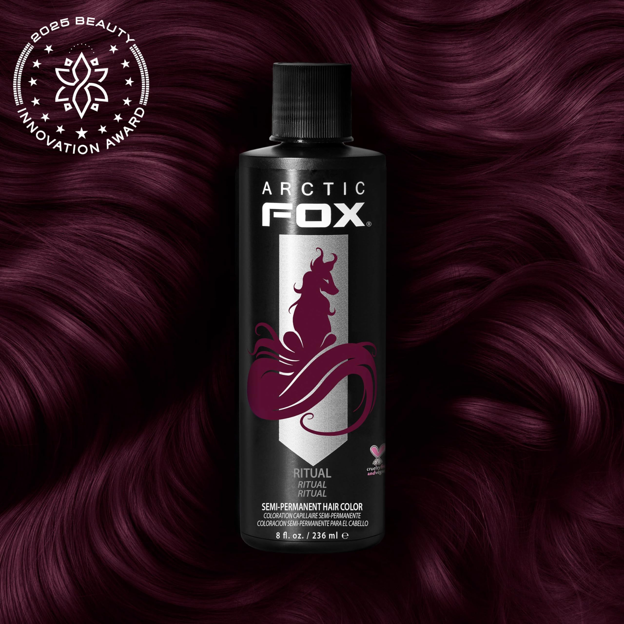 ARCTIC FOX nuancier Bordeaux montrant une teinte personnalisable.