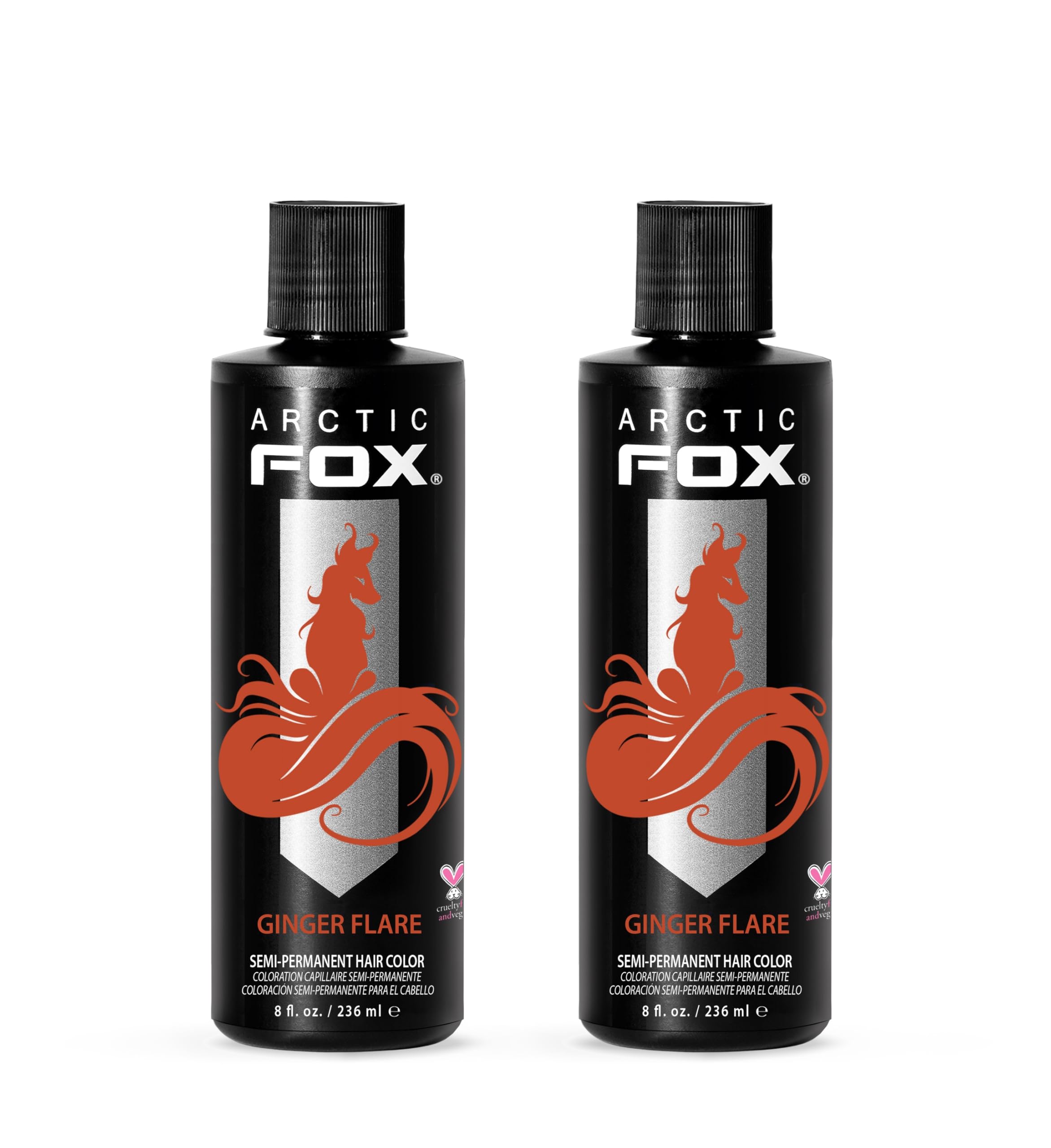 ARCTIC FOX Orange Gingembre Flare : bouteille prête pour une couleur orange vibrante sur tous types de cheveux.