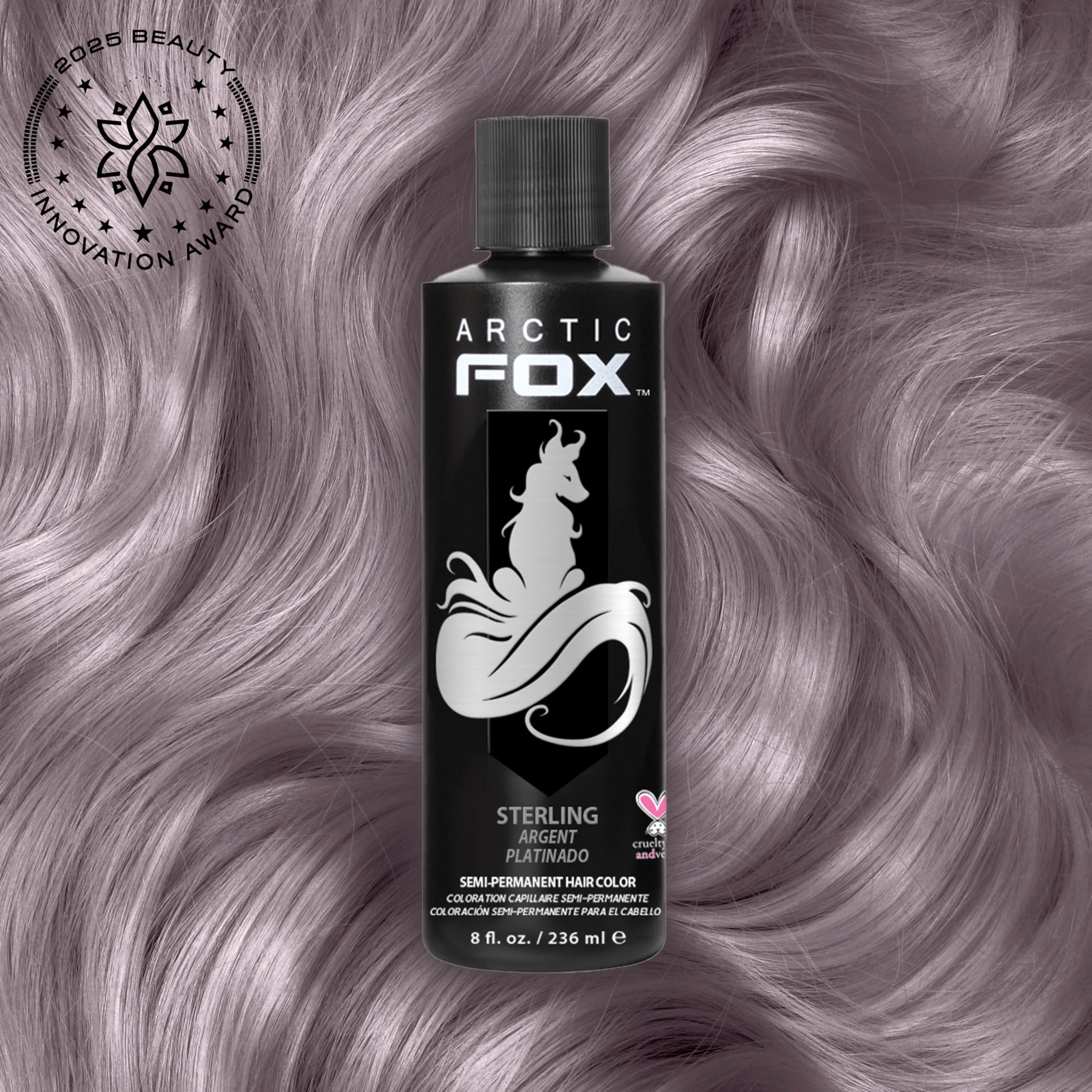 ARCTIC FOX Sterling : couleur pastel argent sur cheveux pré-éclaircis pour platine.