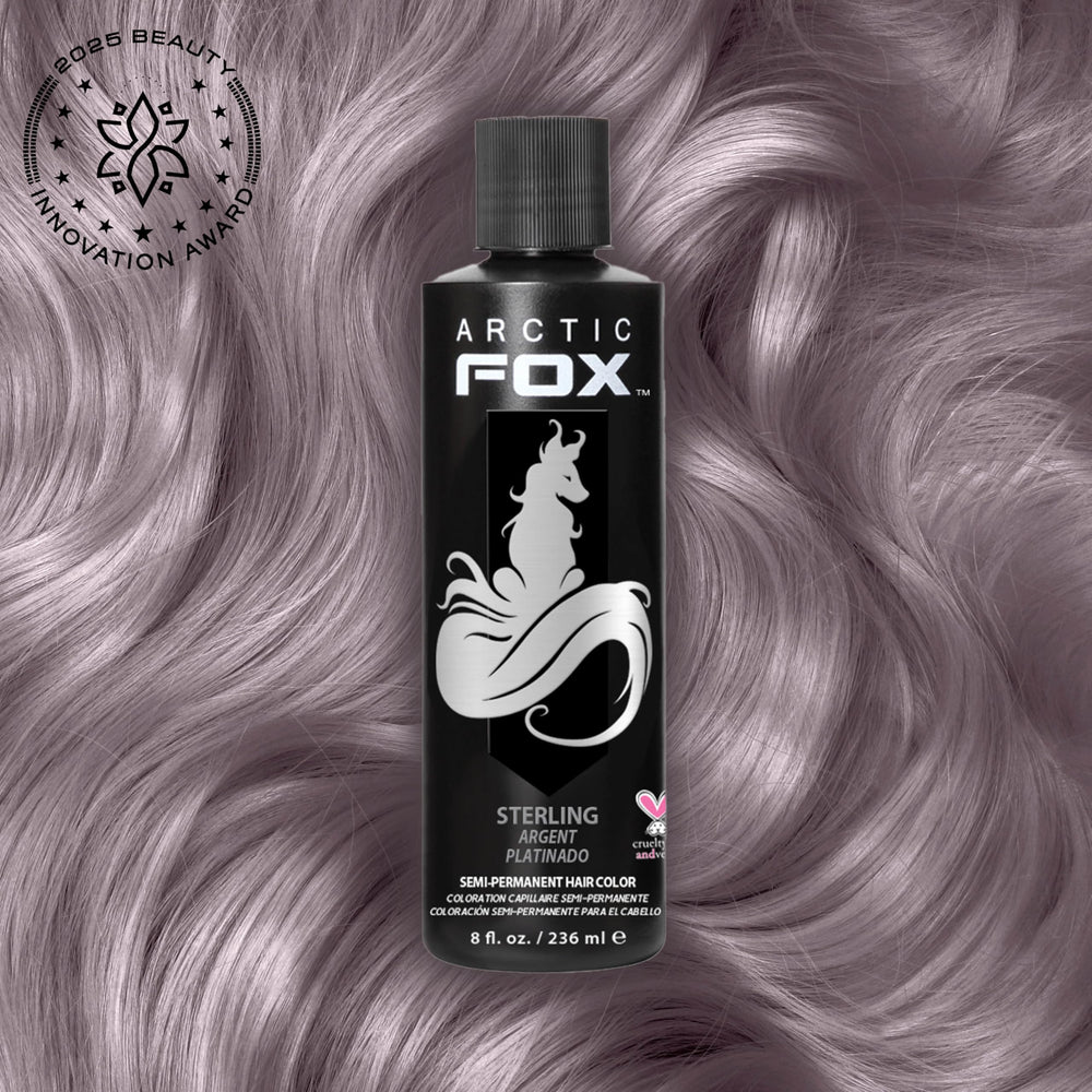 ARCTIC FOX Sterling : couleur pastel argent sur cheveux pré-éclaircis pour platine.