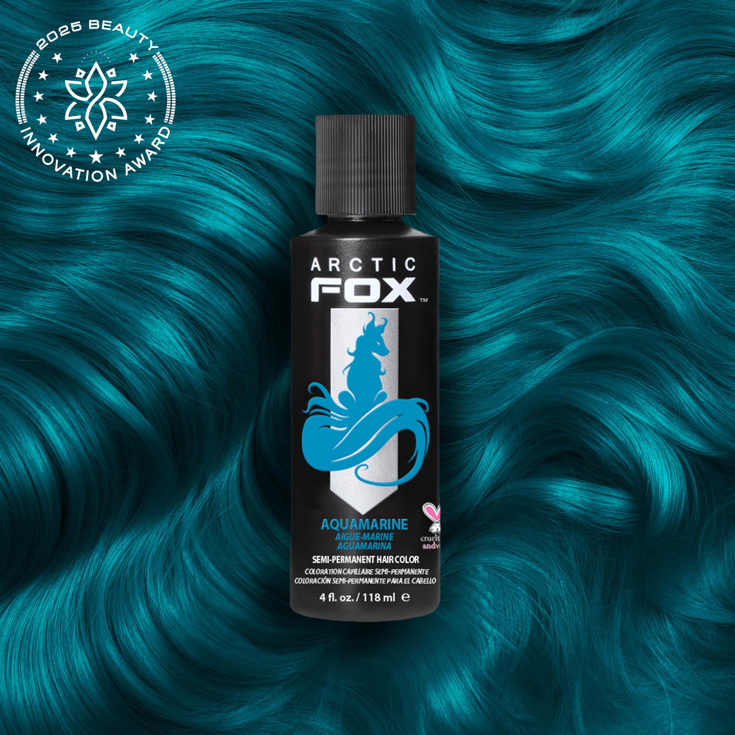 ARCTIC FOX teinte bleu aquamarine sur cheveux pré-éclaircis, résultats intenses