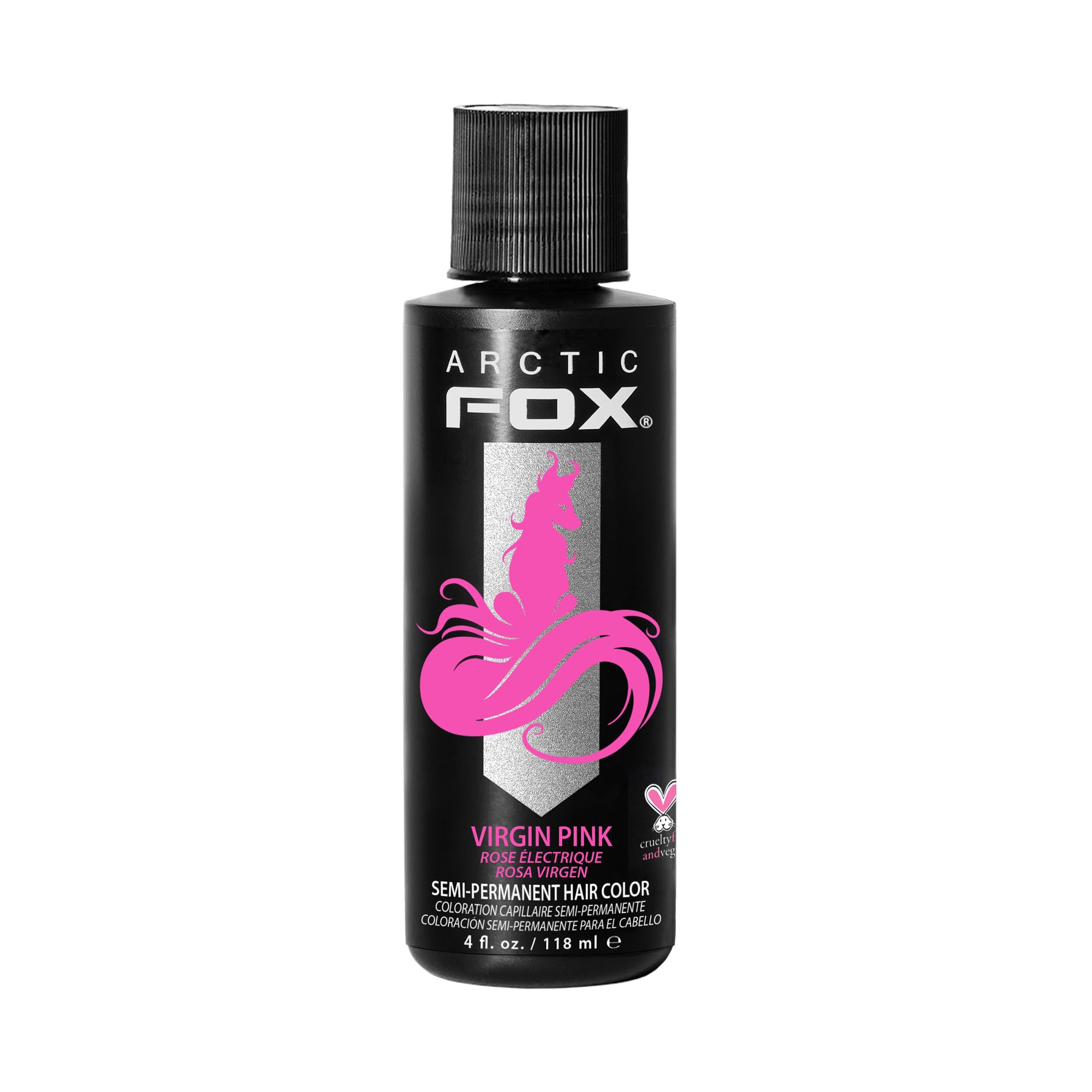 ARCTIC FOX Virgin Pink, flacon – teinte vive pour cheveux clairs.