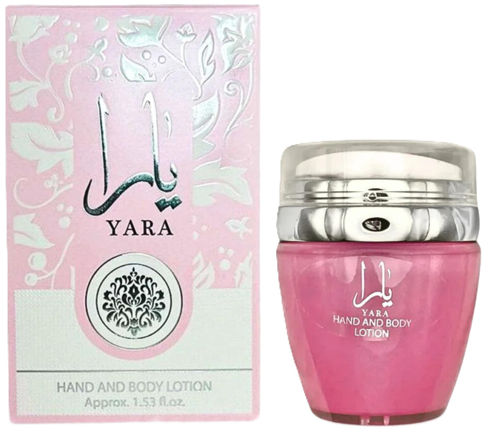 Texture crème fin de la lotion Yara, absorption rapide pour une peau douce.