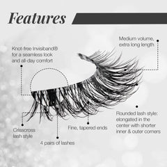 Ardell 3D Faux Mink 853 — bande invisible pour un port discret.