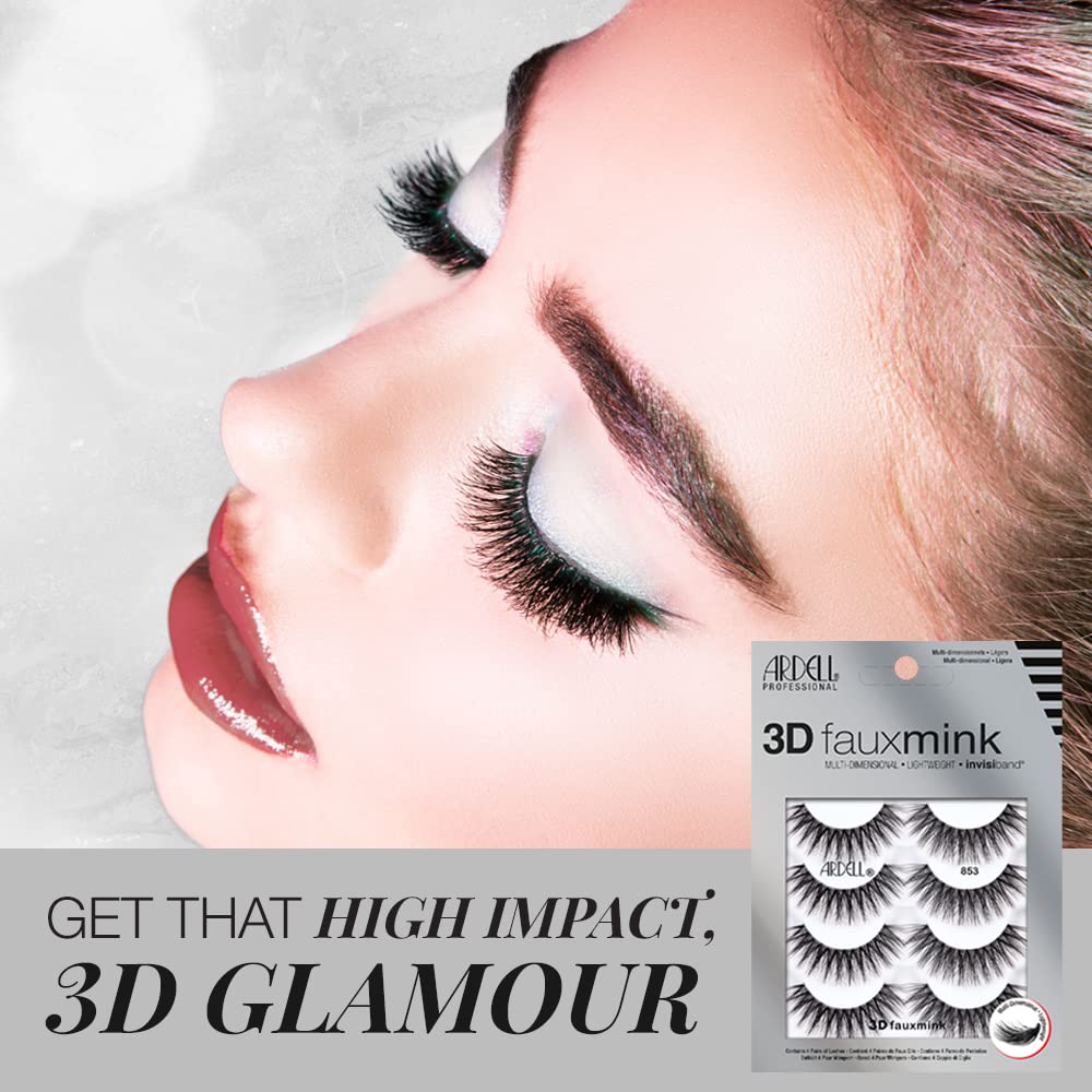 Ardell 3D Faux Mink 853 — fibres douces offrant un aspect naturel.