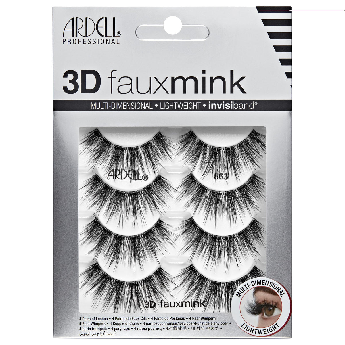 Ardell 3D Faux Vison 863 – cils naturels pour un regard discret et élégant.