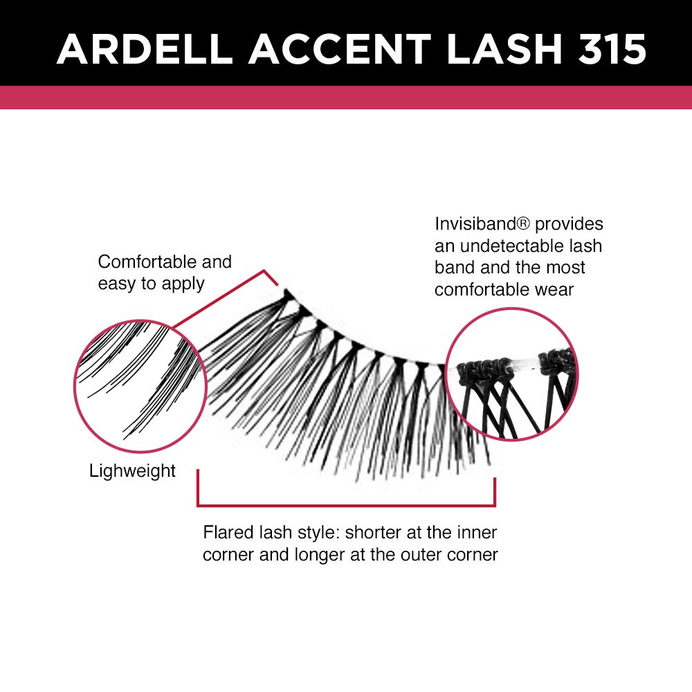 Ardell Accent Lashes 315, longueur subtile pour un fini œil de chat.