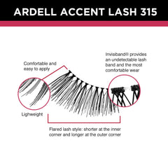 Ardell Accent Lashes 315, longueur subtile pour un fini œil de chat.