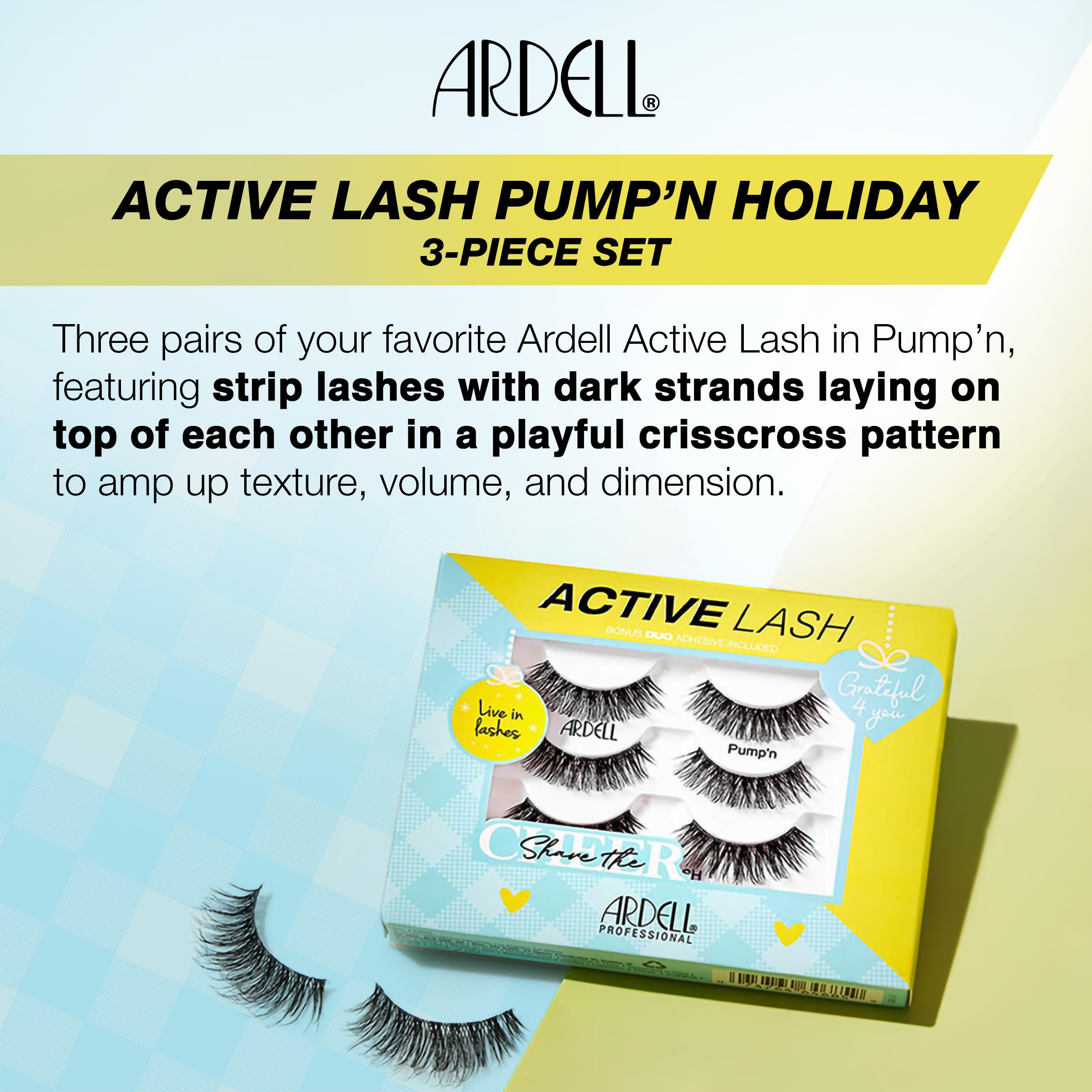 Ardell Active Lash Pump’n – adhésif Duo clair inclus pour une pose nette.