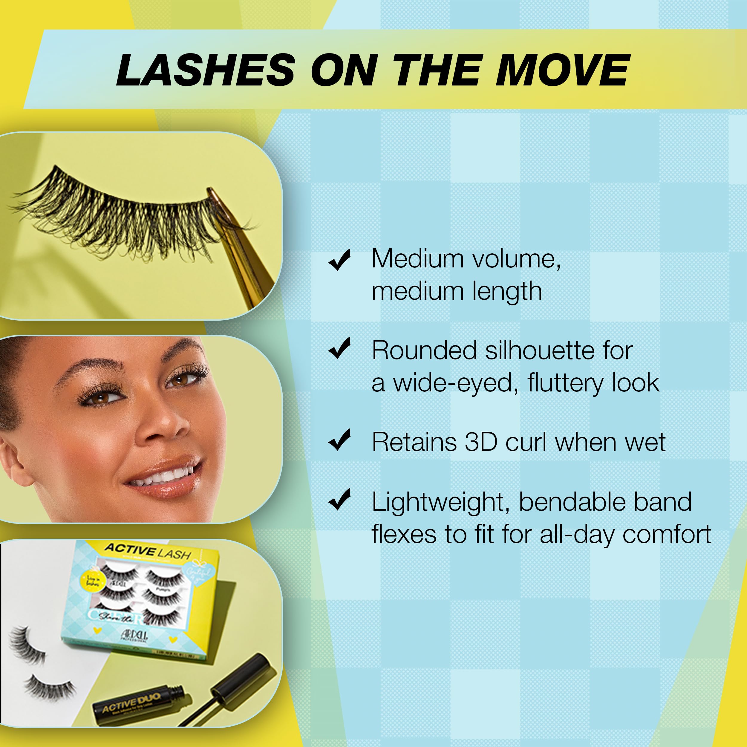 Ardell Active Lash Pump’n – fibres résistantes à la sueur pour activités quotidiennes.