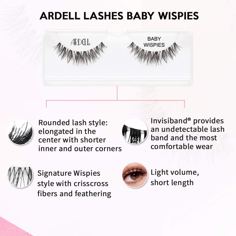 Pose facile avec bande invisible des Ardell Baby Wispies Noir