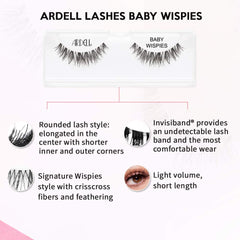 Pose facile avec bande invisible des Ardell Baby Wispies Noir