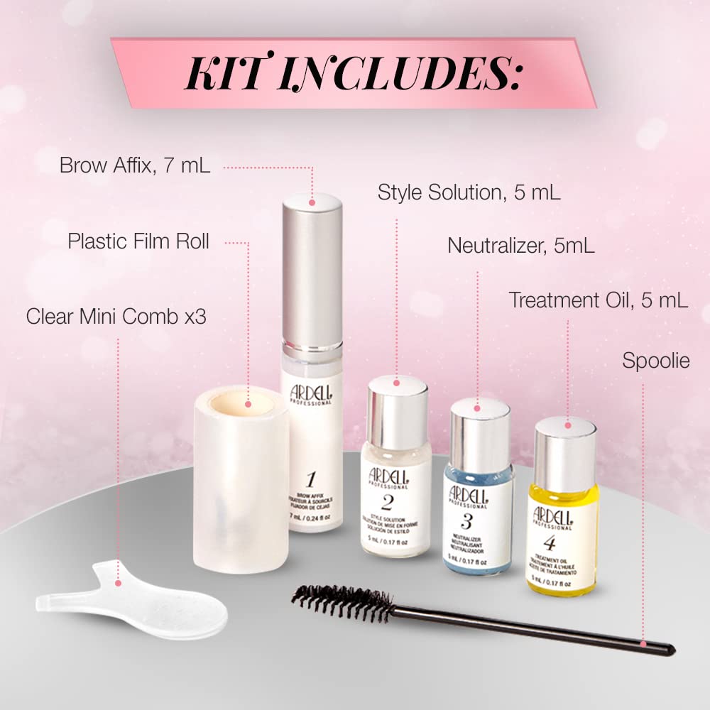 Ardell Brow Lamination Kit brushes and tools for easy at-home shaping