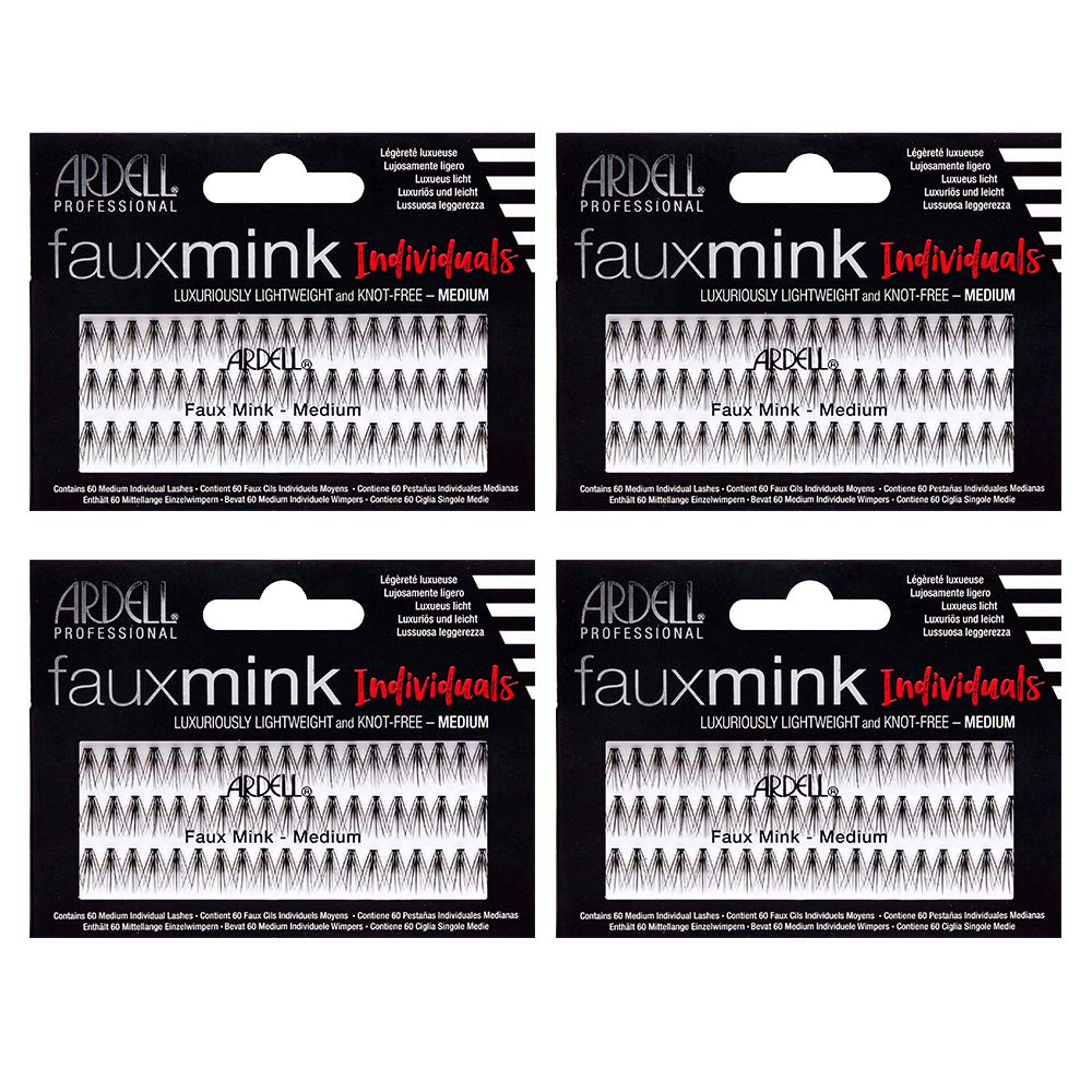 Ardell Faux Mink Individuals Médium Noir, cils légers pour rendu naturel et durable