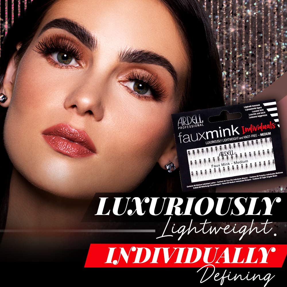 Ardell Faux Mink Individuals Médium Noir, mini-cils faciles à poser pour look discret