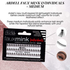 Ardell Faux Mink Individuals Médium Noir, cils séparés faciles à positionner pour look précis