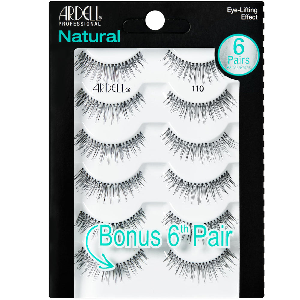 Ardell Cils Faux Naturels 110 Noir – emballage pratique avec 5 paires faciles à porter.