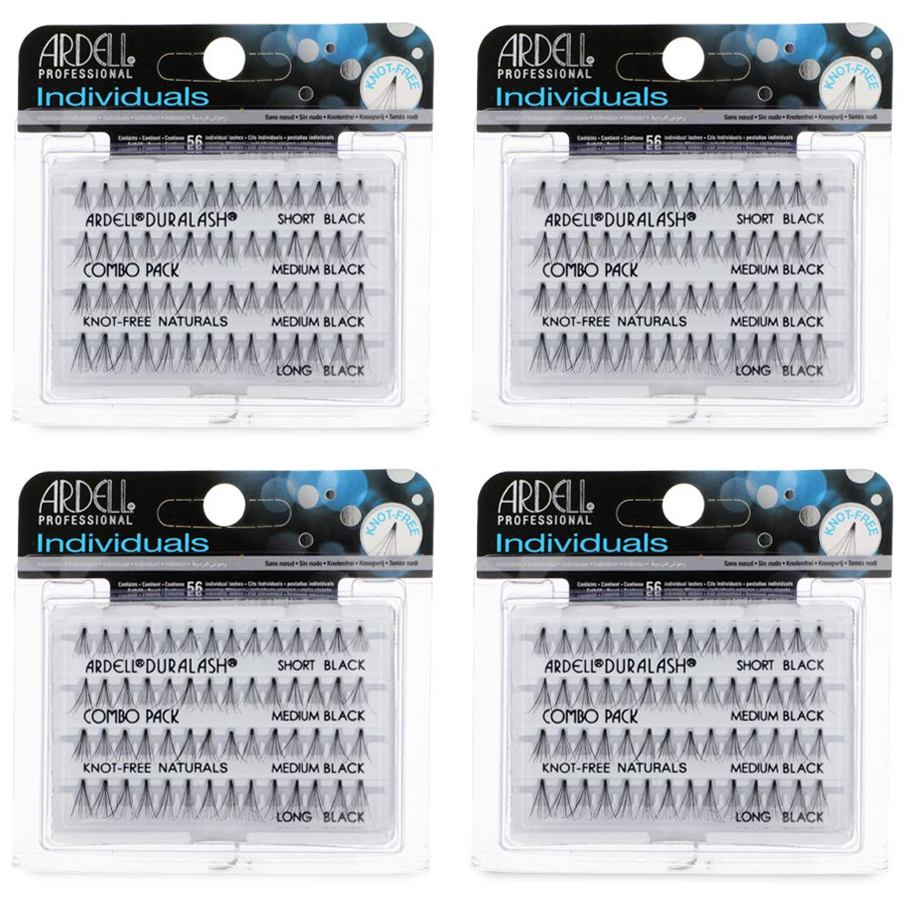 Ardell cils individuels Combo noir – 4 paires, regard naturel.