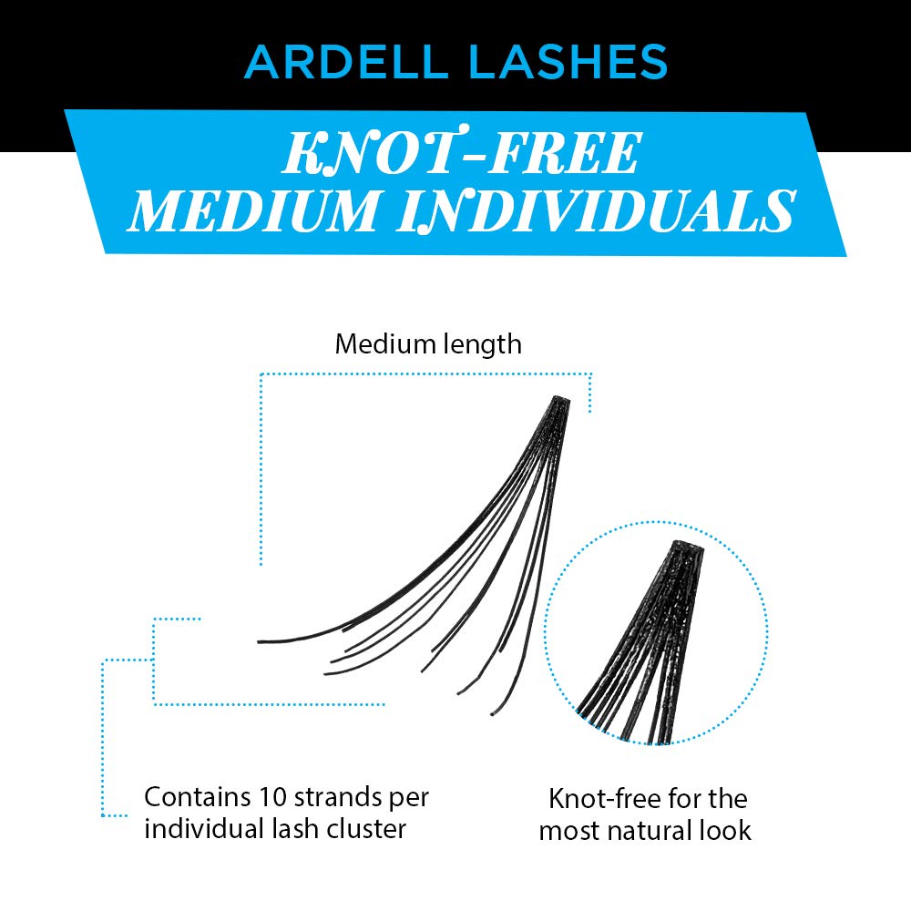 Ardell Cils Indivuels Medium Noir — band Invisiband sans nœud pour un fini discret.