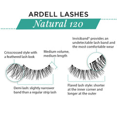 Ardell Cils Naturels 120 Noir, cheveux humains 100% pour apparence naturelle.
