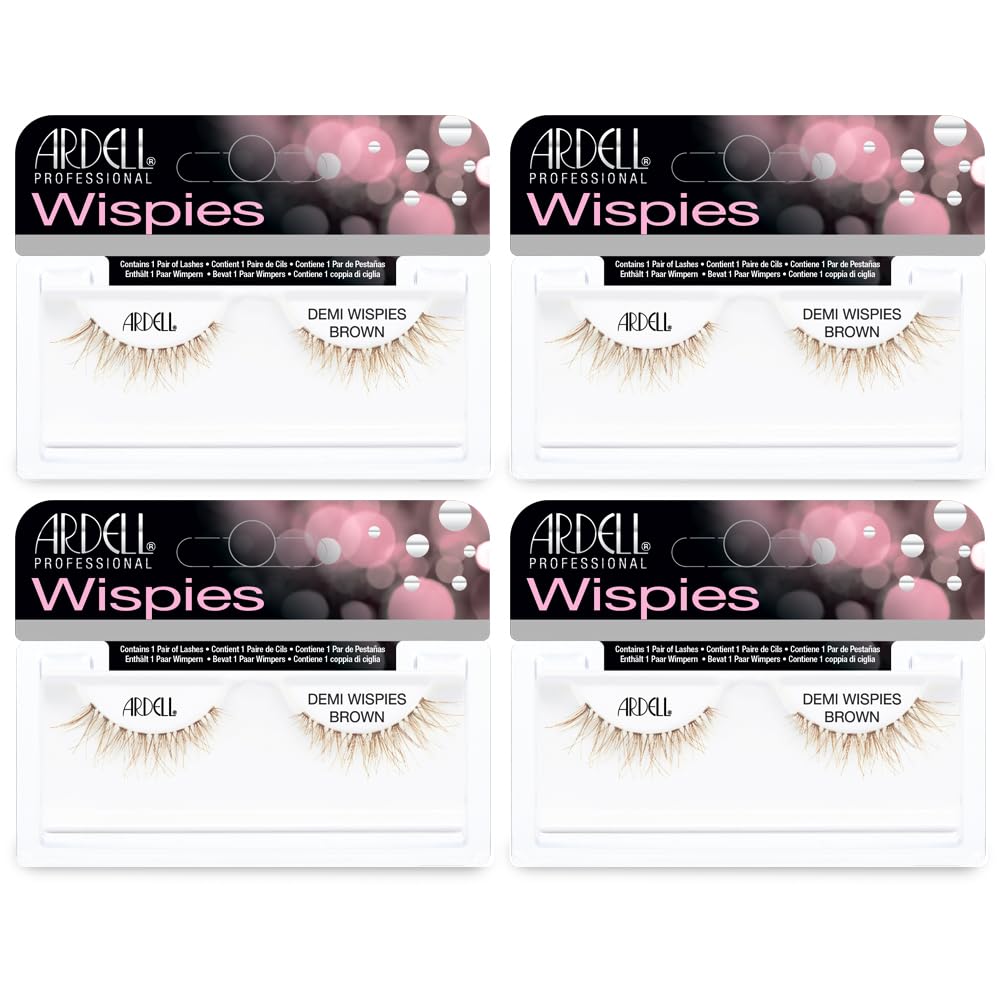 Ardell Demi Wispies brun, paquet quatre cils pour un regard naturel et durable.