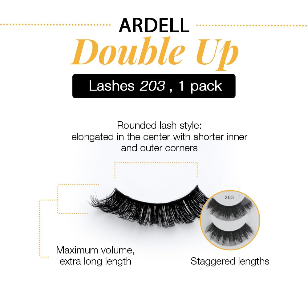 Ardell Double Up 203 regard fumé grâce à des cils plus fournis pour plus d'intensité.