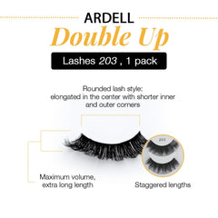 Ardell Double Up 203 regard fumé grâce à des cils plus fournis pour plus d'intensité.