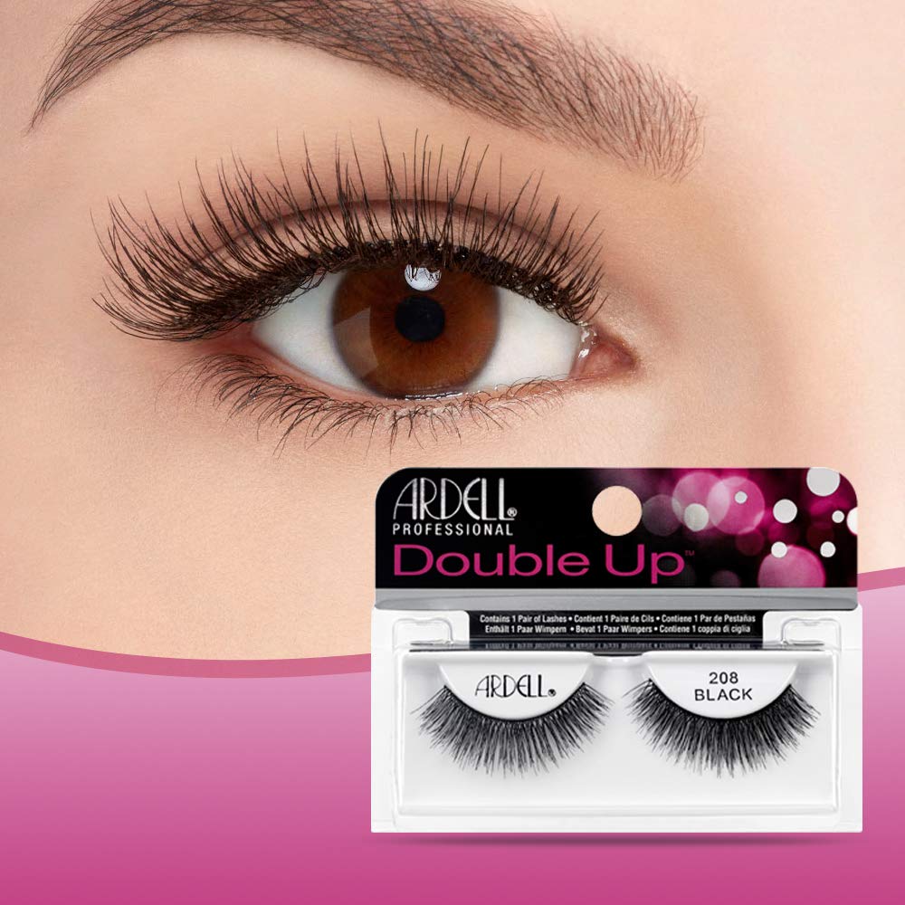 Ardell Double Up 208 lashes rounded-centre style for balanced dramatic flair