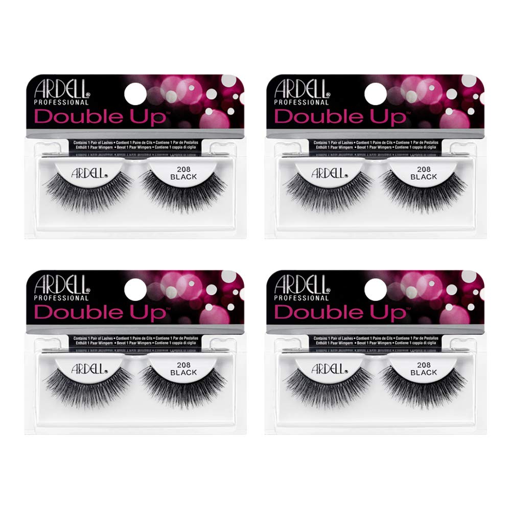 Ardell Double Up 208 lashes close-up shows the dramatic strip for bold looks
