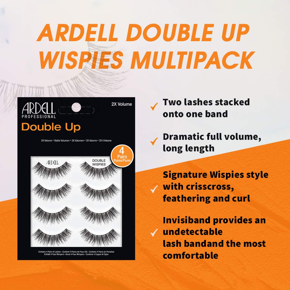 Ardell Double Up Wispies – application facile, idéale pour les débutants qui veulent un effet spectaculaire.