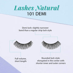 Ardell 101 Demi Noir bande invisible : bande discrète qui se fond avec les cils.