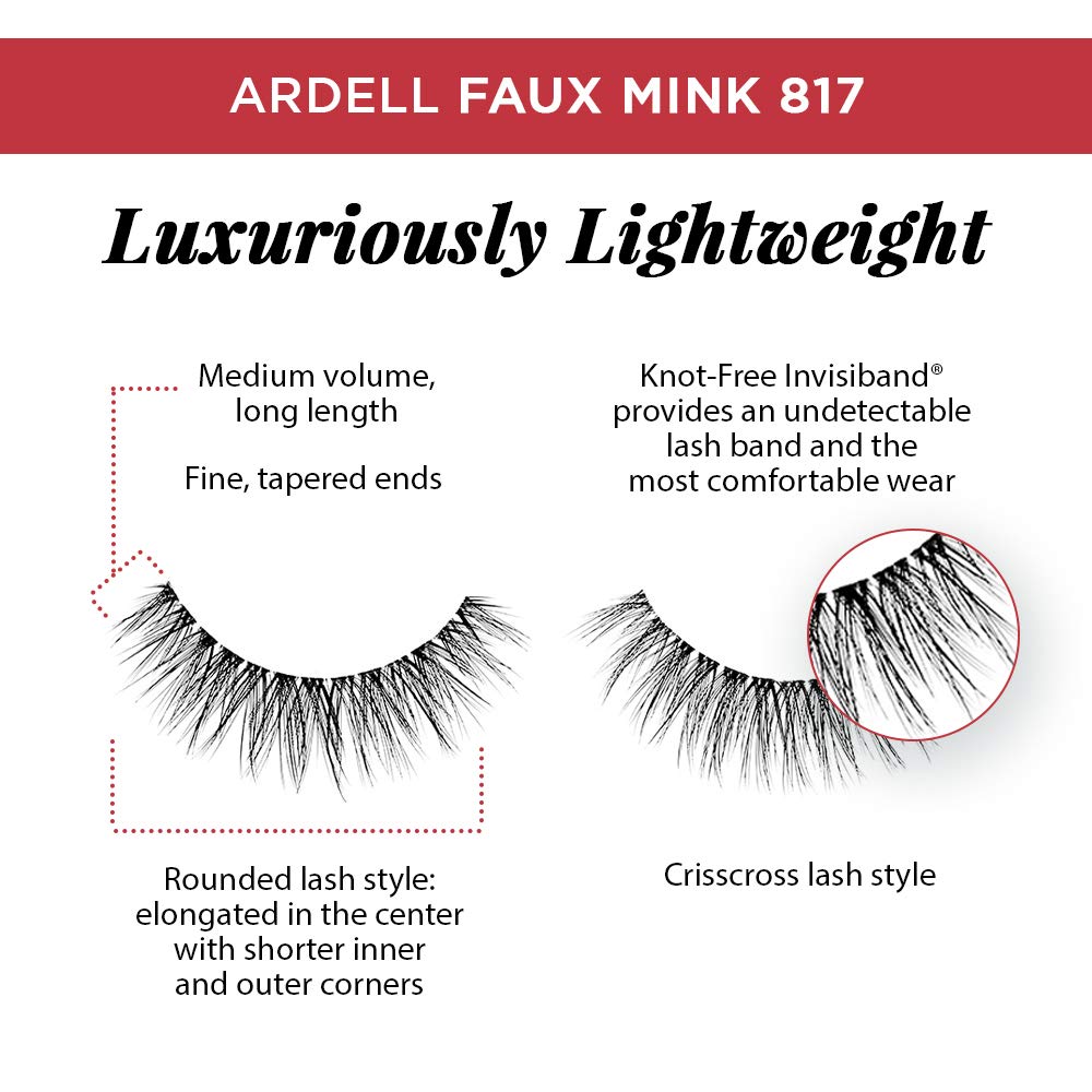 Ardell Faux Mink 817 centrage arrondi pour un regard ouvert et captivant.