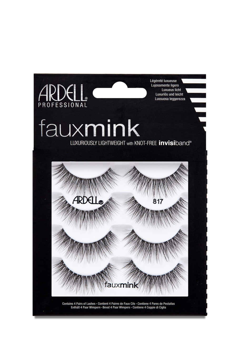 Ardell Faux Mink 817 cils légers pour un regard naturel et confortable toute la journée.