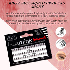 Ardell Faux Mink Short Black individual lashes offer lightweight eye enhancement