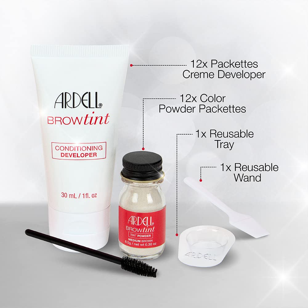 Ardell Kit teinture sourcils brosse spoolie réutilisable pour coiffage précis