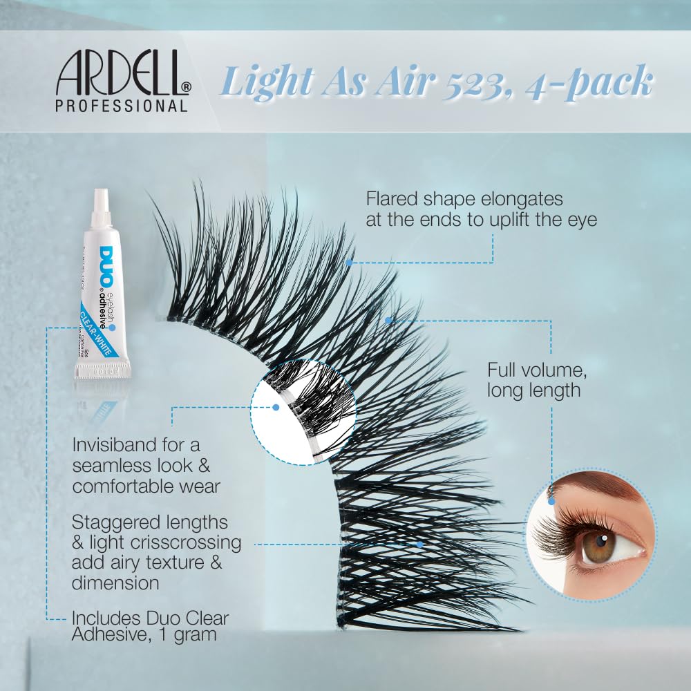 Cils Ardell Light As Air 523, volume plume pour un fini fluide.
