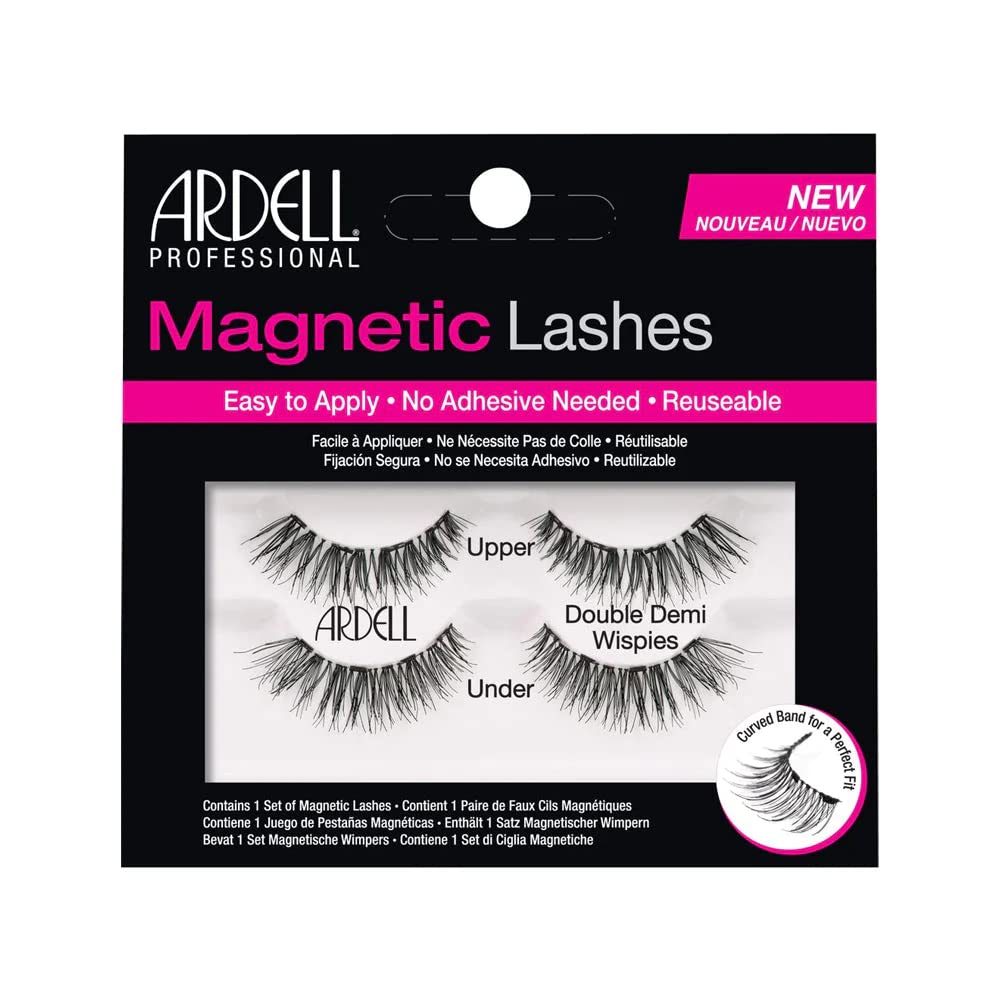 Ardell Magnetic Double Demi Wispies ensemble de deux paires, réutilisables et faciles à porter.