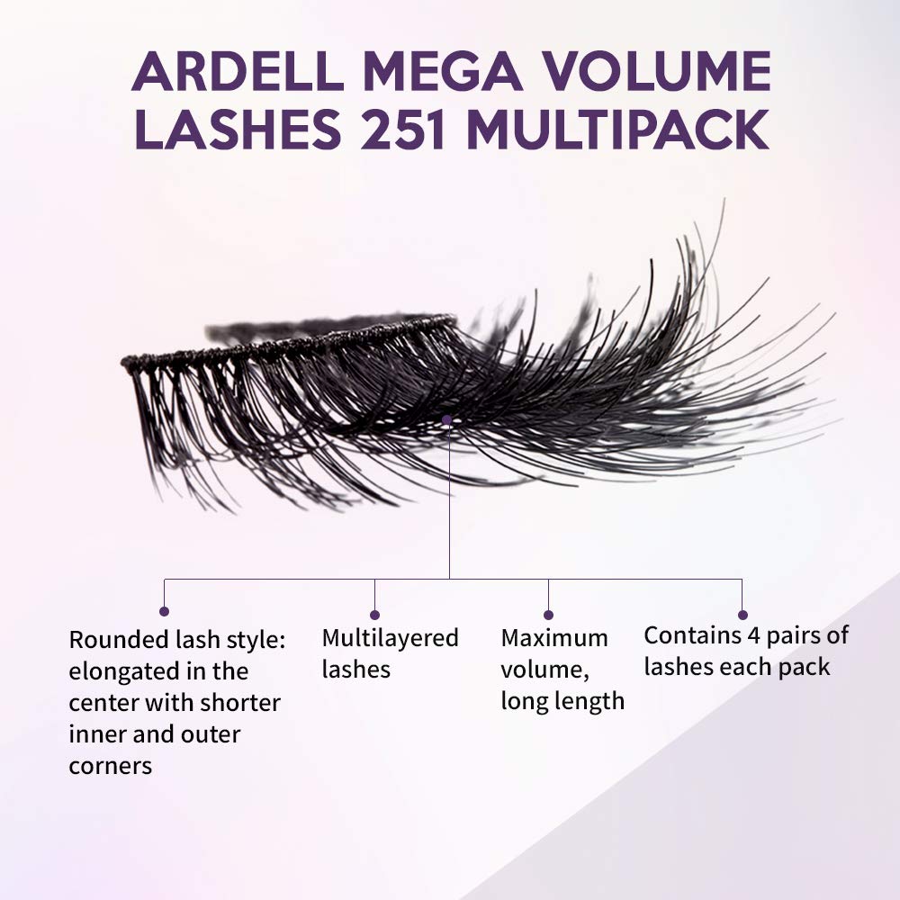 Ardell Mega Volume 251 lashes with rounded silhouette brightening eyes