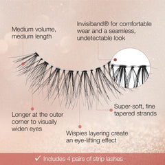Ardell Naked Lashes 422 bande-invisible-confort pour une tenue longue et confortable.