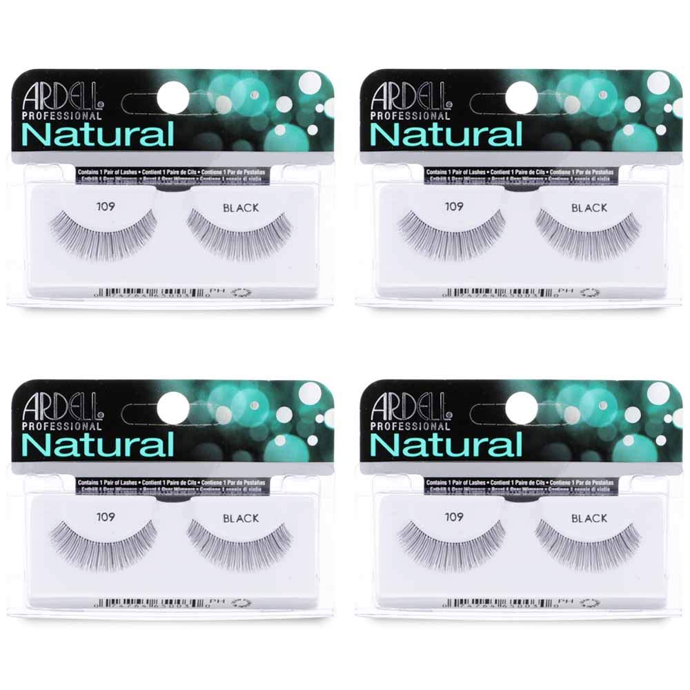 Ardell Natural Lashes 109 Black strip lashes for everyday wear with natural fullness.
