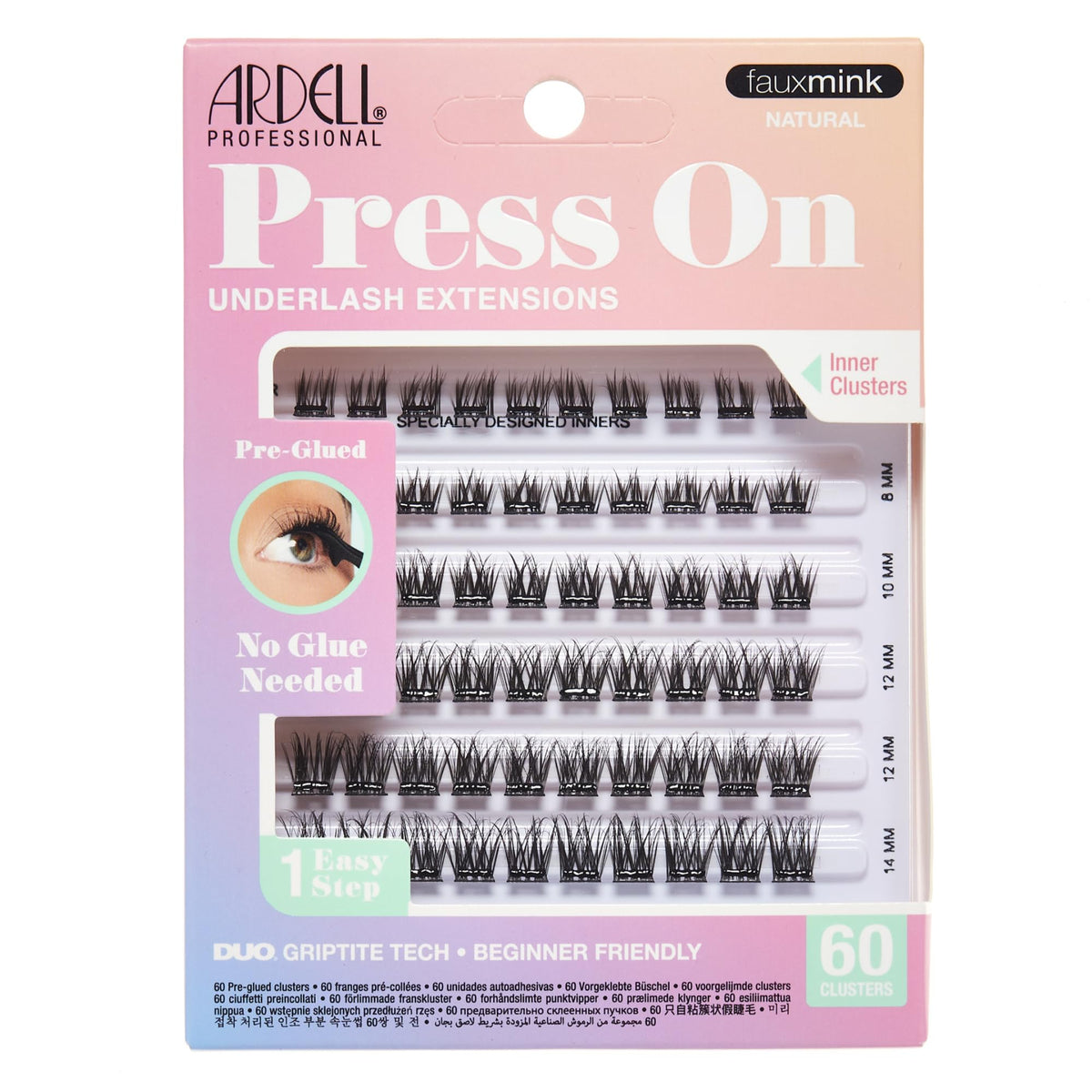 Ardell Press On Fauxmink Naturel 60 ct, ensemble complet pour un regard dense et léger.