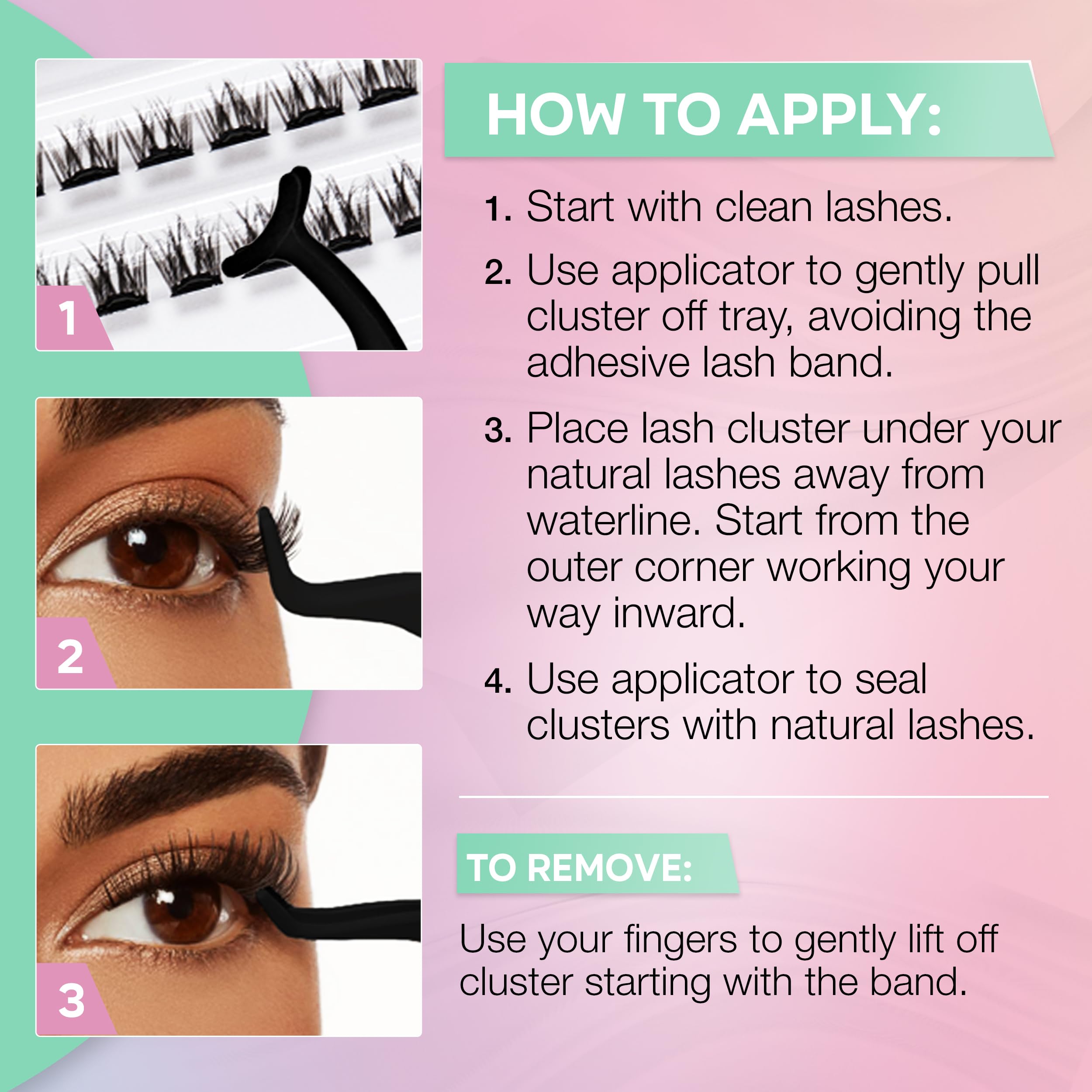 Ardell Press On Lashes clusters internes angulaires pour coin interne