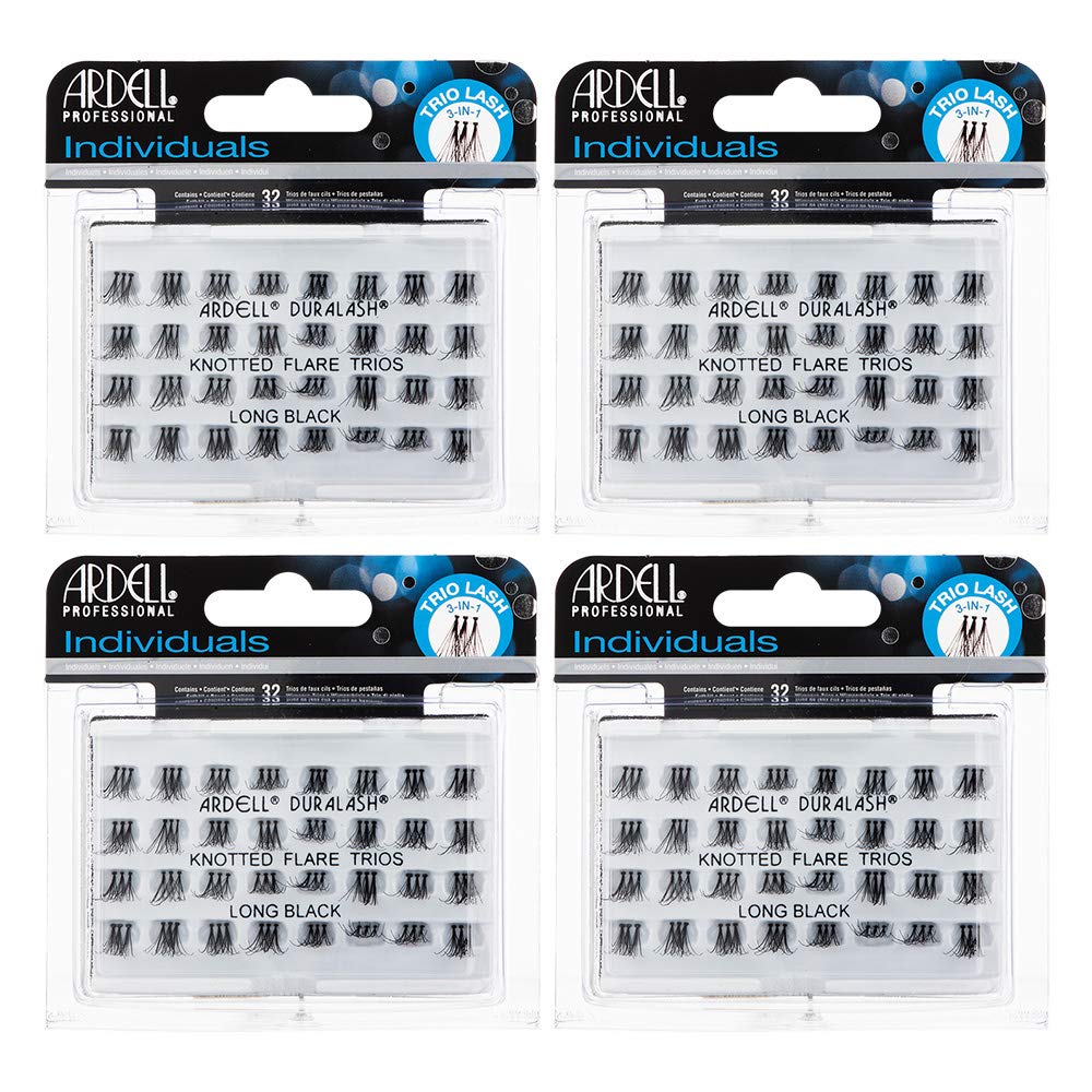 Cils Ardell Trios individuels longs noirs, ensemble élégant pour un fini naturel.