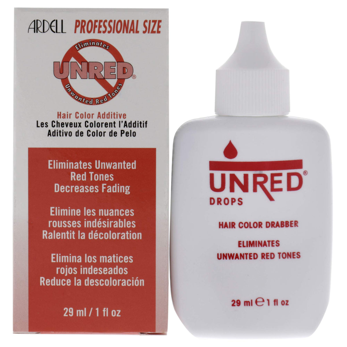Ardell Unred – bouteille du produit pour neutraliser les reflets rouges dans les colorations capillaires