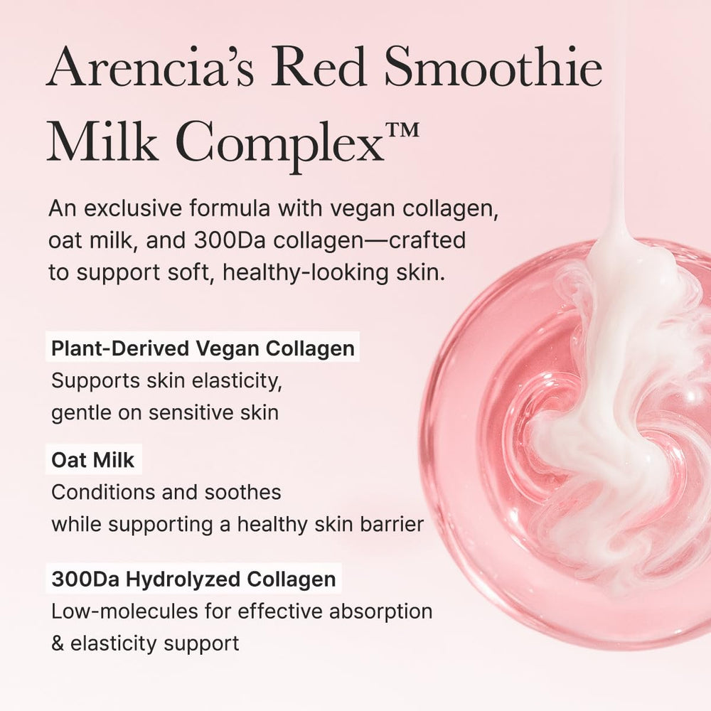 ARENCIA Red Smoothie Lotion – Avantages visibles après application sur le visage.
