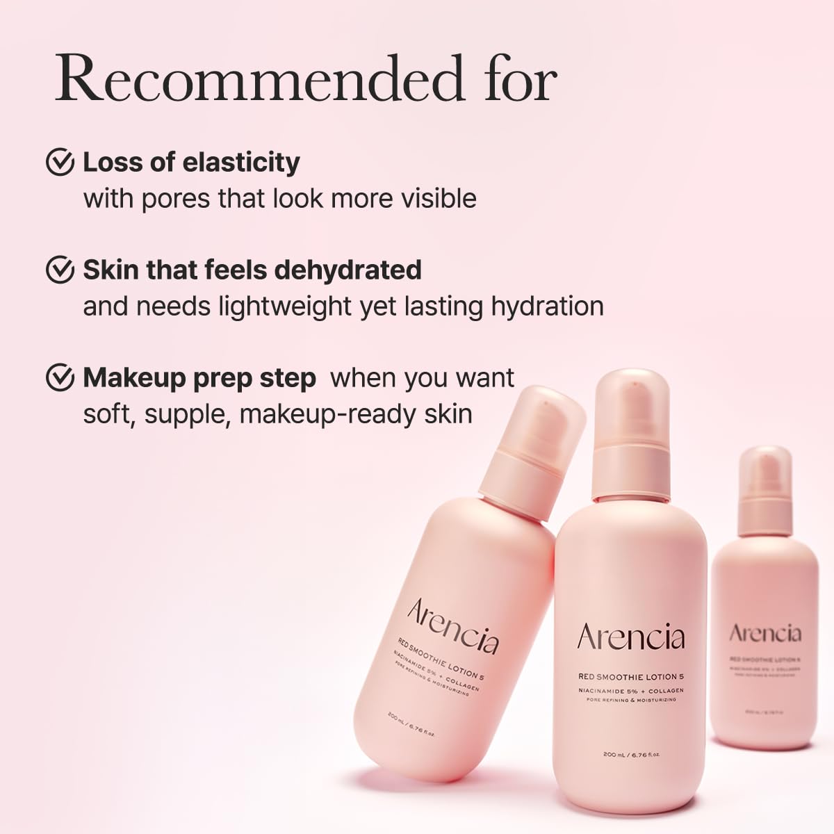 ARENCIA Red Smoothie Lotion – Peau hydratée et lumineuse après usage régulier.