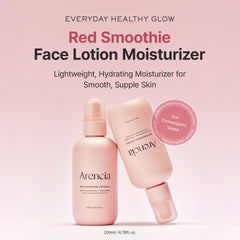 ARENCIA Red Smoothie Lotion – Texture crème légère qui pénètre rapidement et laisse la peau confortable.